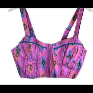 Lush Brand Aztec Print Crop Bustier Top